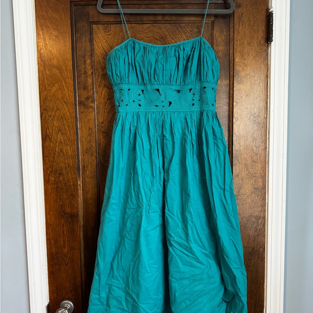 Y2K Vintage Teal Spaghetti Strap Dress